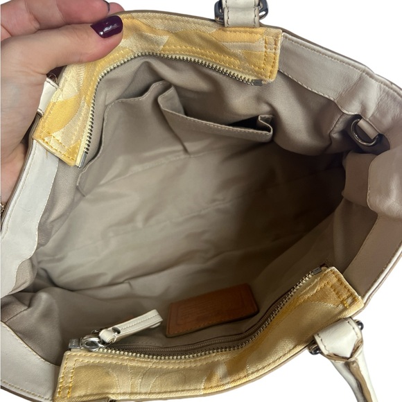 Coach Yellow and Cream Women's Bag - Picture 6 of 7